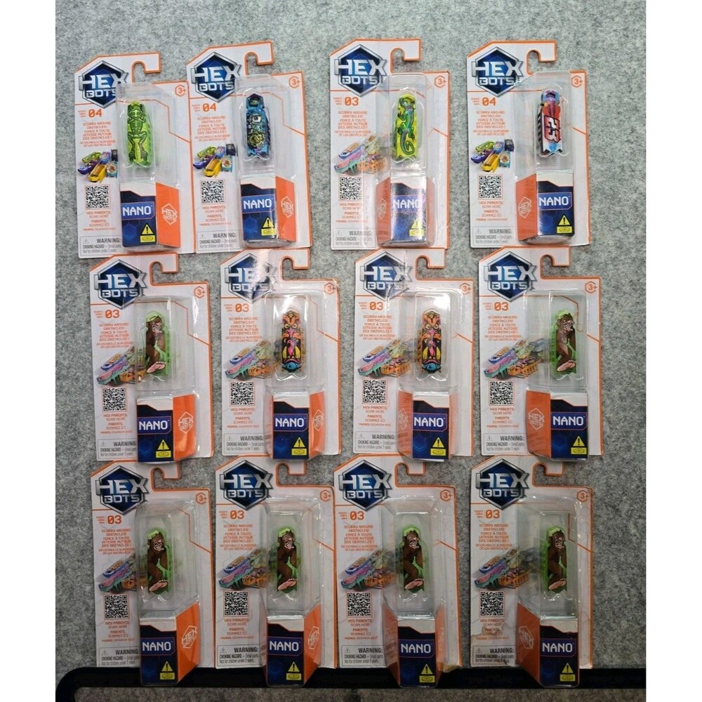 New Spin Master Hex Bots Nano Single Packs Series 03 & 04 Lot Of 12